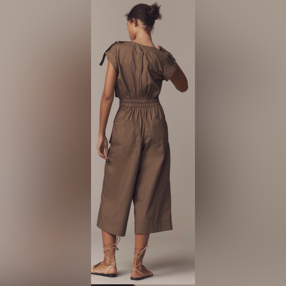 Anthropologie Olive Utility Jumpsuit - Picture 2 of 3
